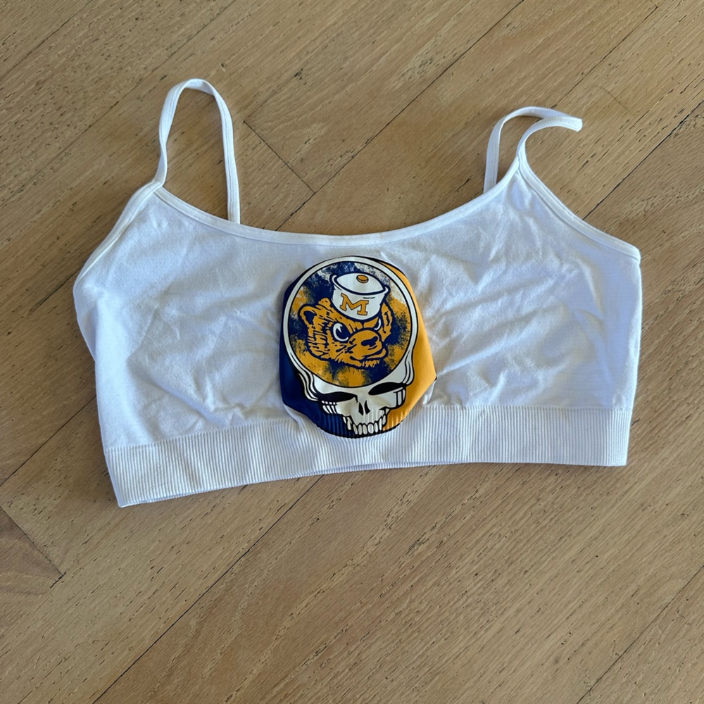 University of Michigan themed tailgate bra top